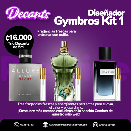 Kit Decants Diseñador Gymbros Kit 1 3x5ml Hombre
