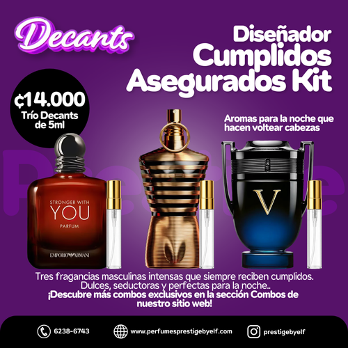 Kit Decants Diseñador Cumplidos Asegurados Kit 3x5ml Hombre