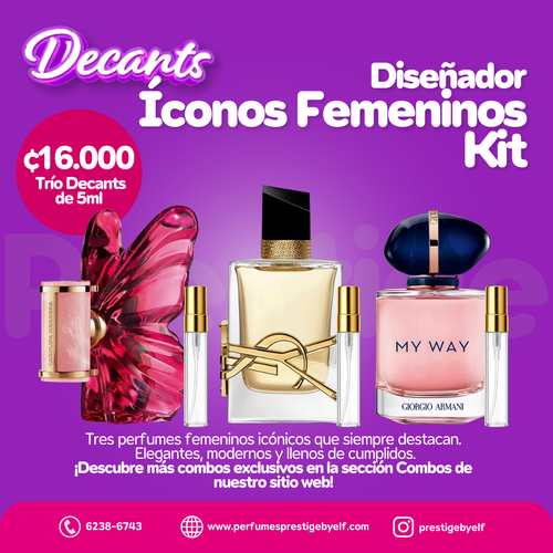 Kit Decants Diseñador Iconos Femeninos 3x5ml Mujer