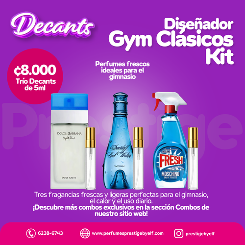 Kit Decants Diseñador Gym Clásicos Kit 3x5ml Mujer